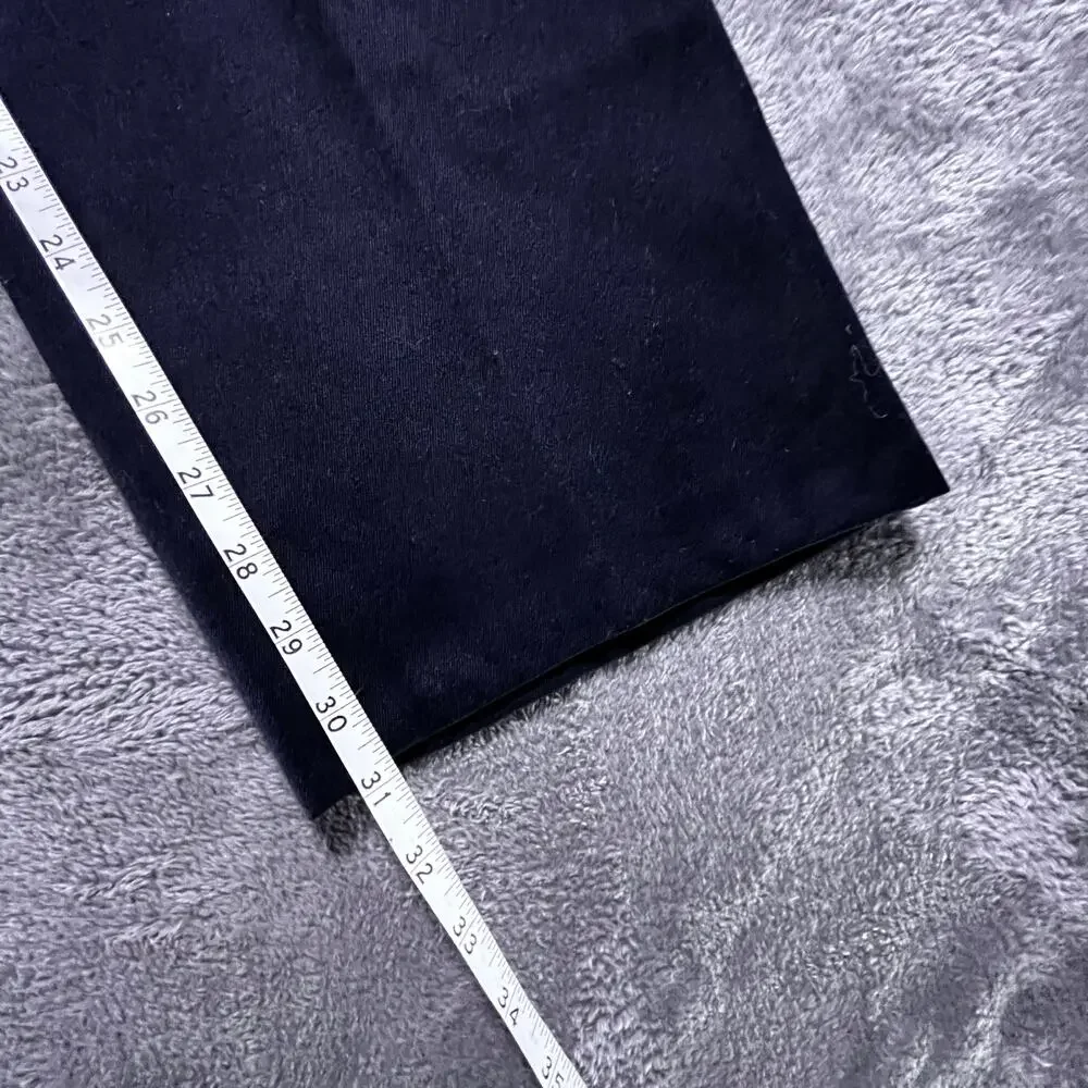 Italian Trousers Navy Tailored Dress Pants 32x31 100% Wool Made in Milan